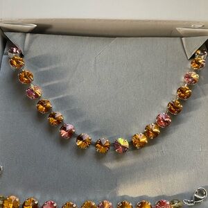 Sabika Pink and Orange Necklace and bracelet set
